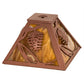 Meyda Lighting Whispering Pines 11" Rust Frame With Honey Amber Art Shade Glass
