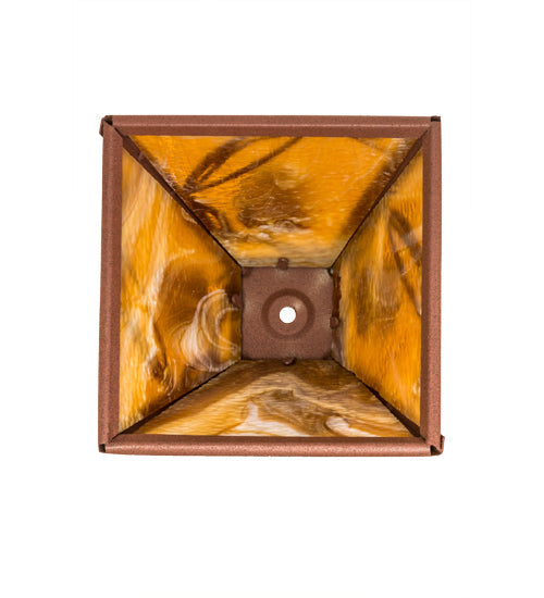 Meyda Lighting Whispering Pines 11" Rust Frame With Honey Amber Art Shade Glass