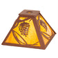 Meyda Lighting Whispering Pines 11" Rust Frame With Honey Amber Art Shade Glass