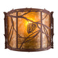 Meyda Lighting Whispering Pines 11" Rust Wall Sconce With Amber Mica Shade Glass