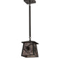 Meyda Lighting Whispering Pines 11" Timeless Bronze Pendant Light With Silver Mica Shade Glass