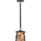 Meyda Lighting Whispering Pines 11" Timeless Bronze Pendant Light With Silver Mica Shade Glass