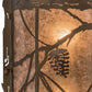 Meyda Lighting Whispering Pines 12" 2-Light Antique Copper Flush Mount Light With Silver Mica Shade Glass