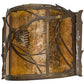 Meyda Lighting Whispering Pines 12" 2-Light Antique Copper Wall Sconce With Amber Mica Shade Glass