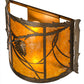 Meyda Lighting Whispering Pines 12" 2-Light Antique Copper Wall Sconce With Amber Mica Shade Glass