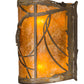 Meyda Lighting Whispering Pines 12" 2-Light Antique Copper Wall Sconce With Amber Mica Shade Glass