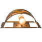 Meyda Lighting Whispering Pines 12" 2-Light Antique Copper Wall Sconce With Amber Mica Shade Glass
