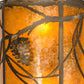 Meyda Lighting Whispering Pines 12" 2-Light Antique Copper Wall Sconce With Amber Mica Shade Glass