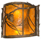 Meyda Lighting Whispering Pines 12" 2-Light Antique Copper Wall Sconce With Amber Mica Shade Glass