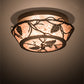 Meyda Lighting Whispering Pines 12" 2-Light Bronze Flush Mount Light With Silver Mica Shade Glass
