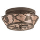 Meyda Lighting Whispering Pines 12" 2-Light Bronze Flush Mount Light With Silver Mica Shade Glass