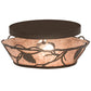 Meyda Lighting Whispering Pines 12" 2-Light Bronze Flush Mount Light With Silver Mica Shade Glass