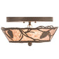 Meyda Lighting Whispering Pines 12" 2-Light Bronze Flush Mount Light With Silver Mica Shade Glass