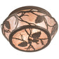 Meyda Lighting Whispering Pines 12" 2-Light Bronze Flush Mount Light With Silver Mica Shade Glass
