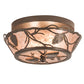 Meyda Lighting Whispering Pines 12" 2-Light Bronze Flush Mount Light With Silver Mica Shade Glass