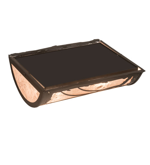 Meyda Lighting Whispering Pines 12" 2-Light Oil Rubbed Bronze Flush Mount Light With Silver Mica Shade Glass