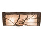 Meyda Lighting Whispering Pines 12" 2-Light Oil Rubbed Bronze Flush Mount Light With Silver Mica Shade Glass