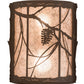 Meyda Lighting Whispering Pines 12" 2-Light Oil Rubbed Bronze Flush Mount Light With Silver Mica Shade Glass