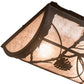 Meyda Lighting Whispering Pines 12" 2-Light Oil Rubbed Bronze Flush Mount Light With Silver Mica Shade Glass