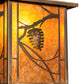 Meyda Lighting Whispering Pines 12"Sq Antique Copper Pendant Light With Amber Mica Shade Glass