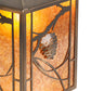 Meyda Lighting Whispering Pines 12"Sq Antique Copper Pendant Light With Amber Mica Shade Glass
