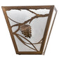 Meyda Lighting Whispering Pines 13" 2-Light Antique Copper Wall Sconce With Frosted Seeded Art Shade Glass