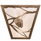 Meyda Lighting Whispering Pines 13" 2-Light Antique Copper Wall Sconce With Frosted Seeded Art Shade Glass