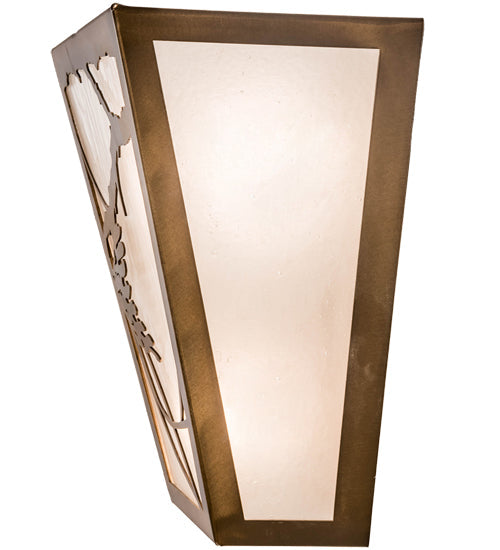 Meyda Lighting Whispering Pines 13" 2-Light Antique Copper Wall Sconce With Frosted Seeded Art Shade Glass