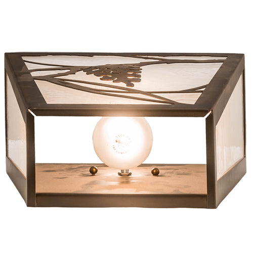 Meyda Lighting Whispering Pines 13" 2-Light Antique Copper Wall Sconce With Frosted Seeded Art Shade Glass