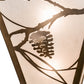 Meyda Lighting Whispering Pines 13" 2-Light Antique Copper Wall Sconce With Frosted Seeded Art Shade Glass