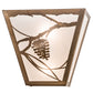 Meyda Lighting Whispering Pines 13" 2-Light Antique Copper Wall Sconce With Frosted Seeded Art Shade Glass