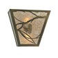 Meyda Lighting Whispering Pines 13" 2-Light Antique Copper Wall Sconce With Silver Mica Shade Glass