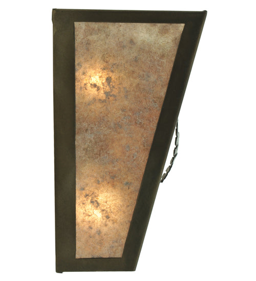 Meyda Lighting Whispering Pines 13" 2-Light Antique Copper Wall Sconce With Silver Mica Shade Glass