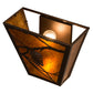 Meyda Lighting Whispering Pines 13" 2-Light Mahogany Bronze Wall Sconce With Amber Mica Shade Glass