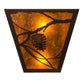 Meyda Lighting Whispering Pines 13" 2-Light Mahogany Bronze Wall Sconce With Amber Mica Shade Glass