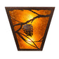 Meyda Lighting Whispering Pines 13" 2-Light Mahogany Bronze Wall Sconce With Amber Mica Shade Glass