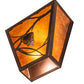 Meyda Lighting Whispering Pines 13" 2-Light Mahogany Bronze Wall Sconce With Amber Mica Shade Glass