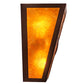 Meyda Lighting Whispering Pines 13" 2-Light Mahogany Bronze Wall Sconce With Amber Mica Shade Glass