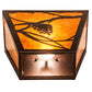 Meyda Lighting Whispering Pines 13" 2-Light Mahogany Bronze Wall Sconce With Amber Mica Shade Glass