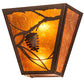 Meyda Lighting Whispering Pines 13" 2-Light Mahogany Bronze Wall Sconce With Amber Mica Shade Glass