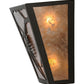 Meyda Lighting Whispering Pines 13" 2-Light Mahogany Bronze Wall Sconce With Silver Mica Shade Glass