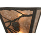 Meyda Lighting Whispering Pines 13" 2-Light Mahogany Bronze Wall Sconce With Silver Mica Shade Glass