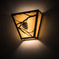 Meyda Lighting Whispering Pines 13" 2-Light Oil Rubbed Bronze Wall Sconce With Beige Art Shade Glass