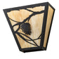 Meyda Lighting Whispering Pines 13" 2-Light Oil Rubbed Bronze Wall Sconce With Beige Art Shade Glass