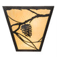 Meyda Lighting Whispering Pines 13" 2-Light Oil Rubbed Bronze Wall Sconce With Beige Art Shade Glass