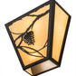 Meyda Lighting Whispering Pines 13" 2-Light Oil Rubbed Bronze Wall Sconce With Beige Art Shade Glass