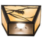 Meyda Lighting Whispering Pines 13" 2-Light Oil Rubbed Bronze Wall Sconce With Beige Art Shade Glass