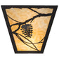 Meyda Lighting Whispering Pines 13" 2-Light Timeless Bronze Wall Sconce With Beige Art Shade Glass