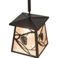 Meyda Lighting Whispering Pines 14" Wrought Iron Pendant Light With Silver Mica Shade Glass