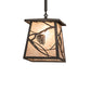 Meyda Lighting Whispering Pines 14" Wrought Iron Pendant Light With Silver Mica Shade Glass